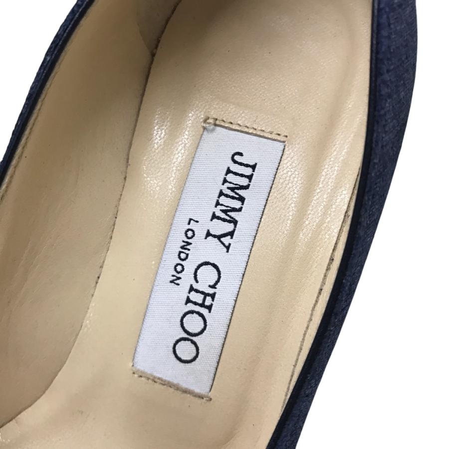 JIMMY CHOO ジミーチュウ ヒールパンプス ネイビー サイズ：34 1/2  