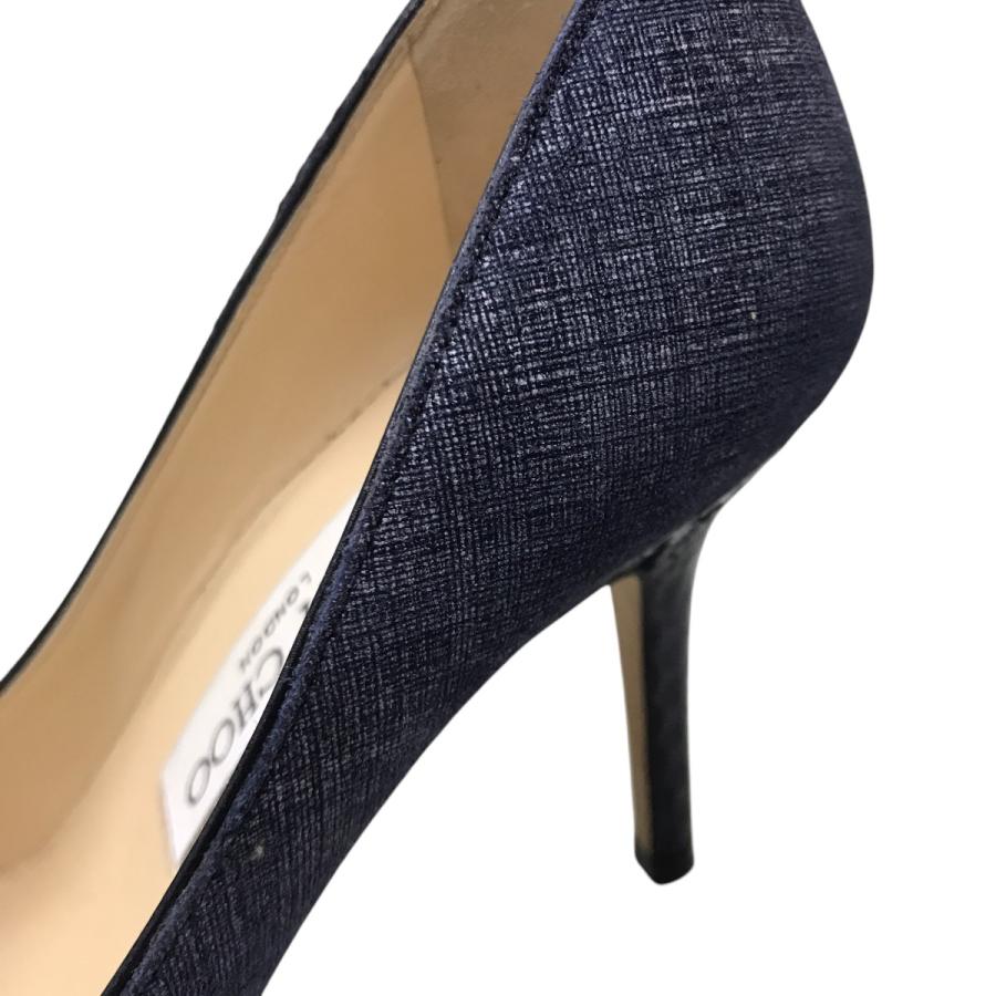 JIMMY CHOO ジミーチュウ ヒールパンプス ネイビー サイズ：34 1/2  