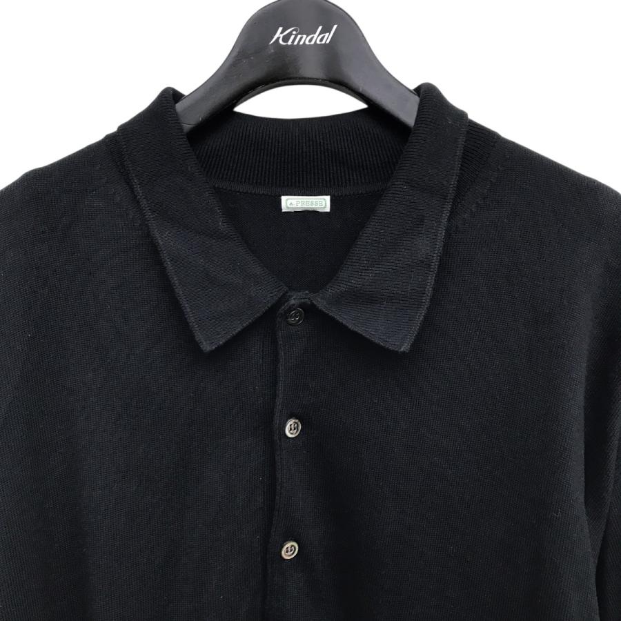 アプレッセ A．PRESSE Cotton Knit L S Polo Shirts ニットポロシャツ