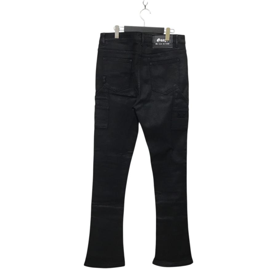 グアピ GUAPI ダブルニー コーティング フレアデニム ブラック サイズ