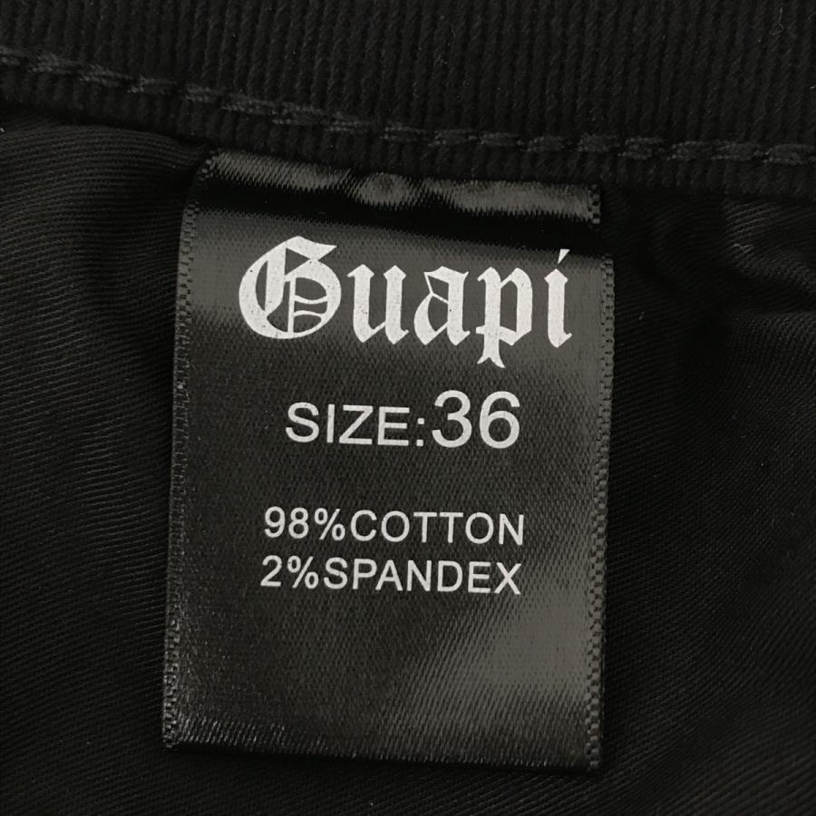 グアピ GUAPI ダブルニー コーティング フレアデニム ブラック サイズ