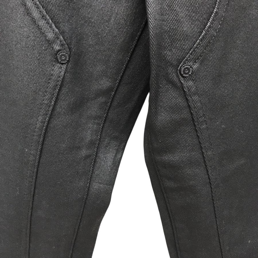 グアピ GUAPI ダブルニー コーティング フレアデニム ブラック サイズ