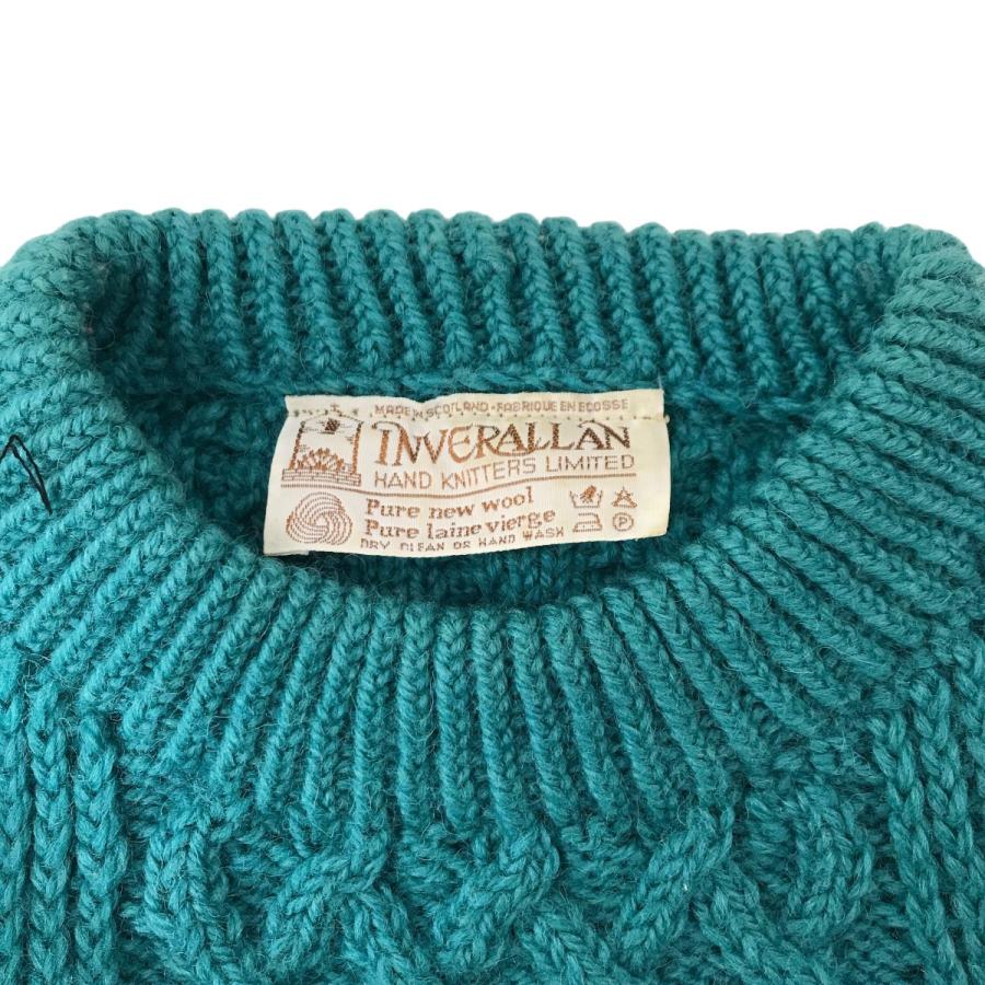 INVERALLAN ケーブル編み ニット セーター グリーン INVERALLAN（インバーアラン） ニット グリーン : カインドオルYahoo