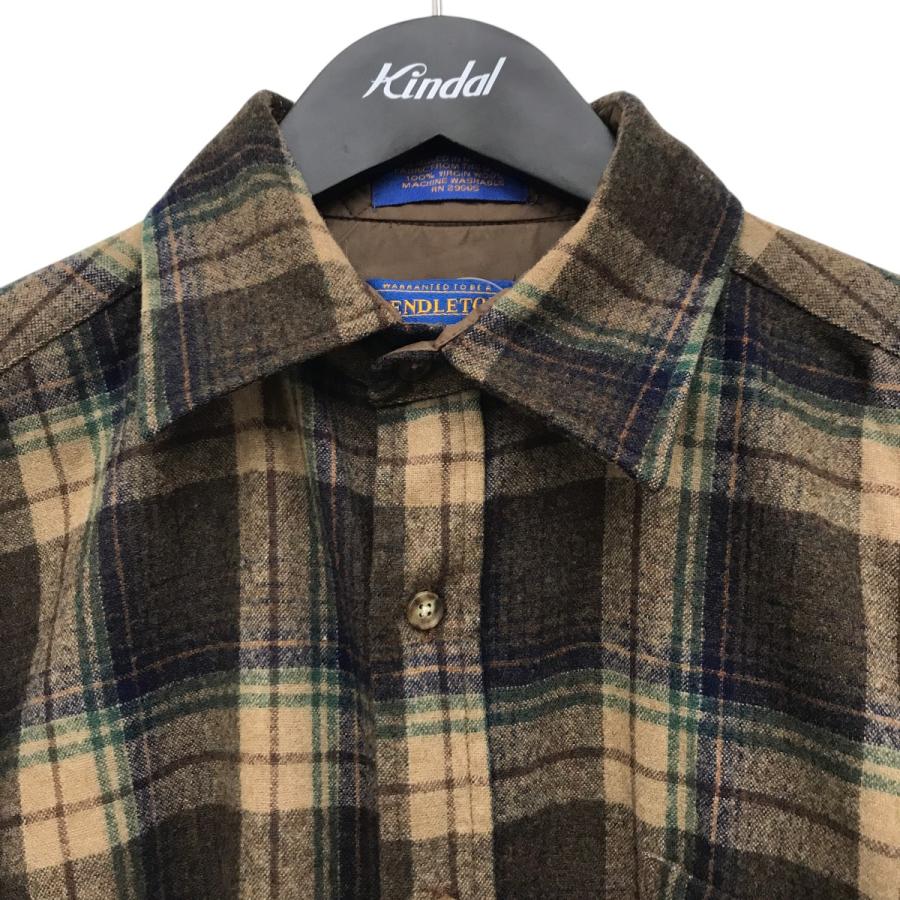 Pendleton ブラウン チェック柄 ネルシャツ PENDLETON（ペンドルトン） チェック柄長袖ネルシャツ L ブラウン