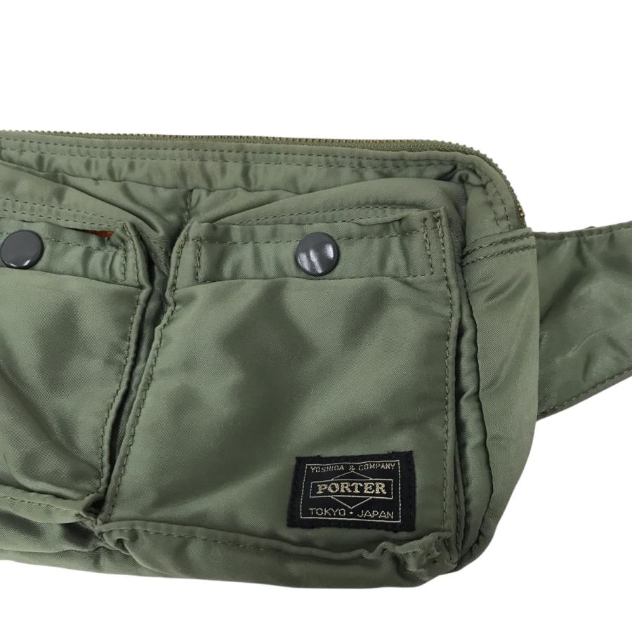 希少色【PORTER ポーター】ボディバッグ タンカー セージグリーン 美品 PORTER ポーター タンカー ウエストバッグ S セージグリーン