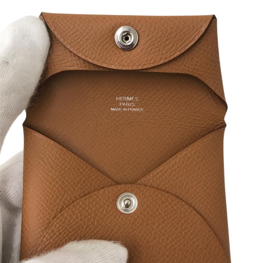 HERMES（エルメス） バスティア W刻印 コインケース キャメル