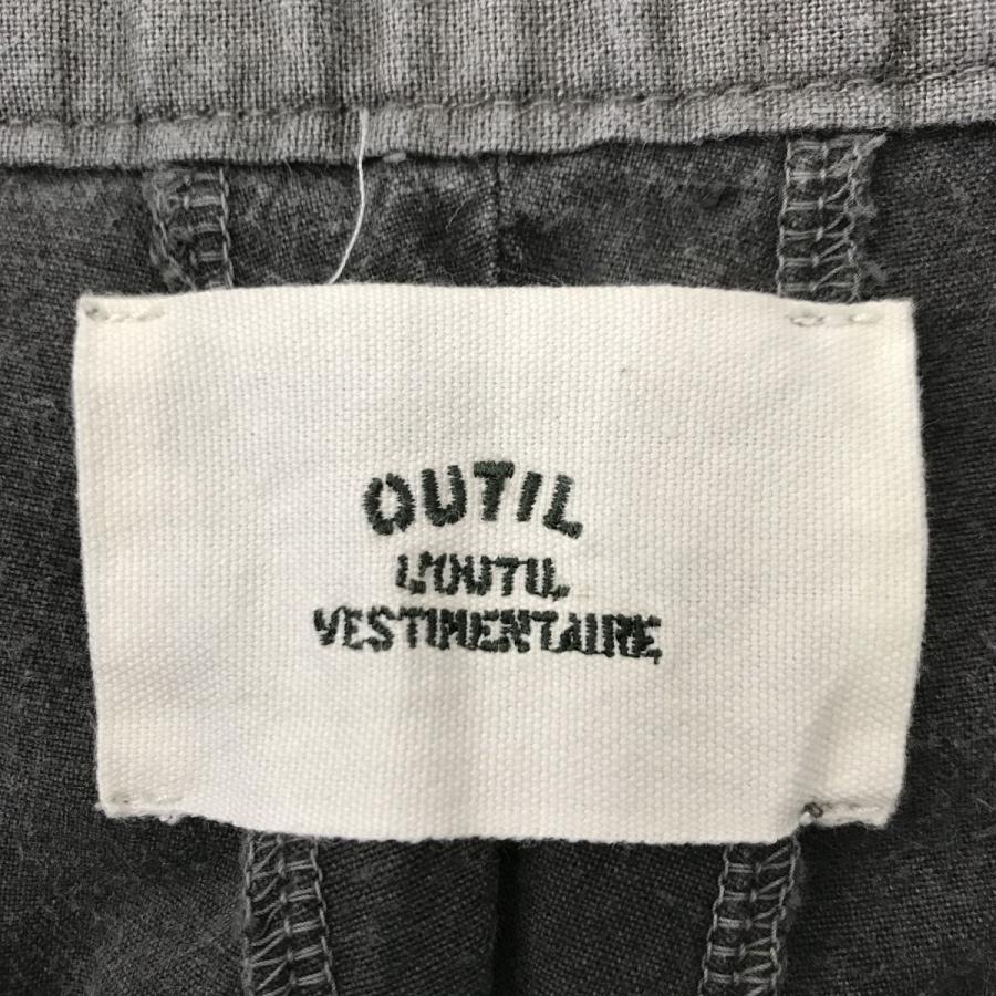 OUTIL ウティ OUTIL PANTALON LIMOGES 染め加工 タックパンツ グレー