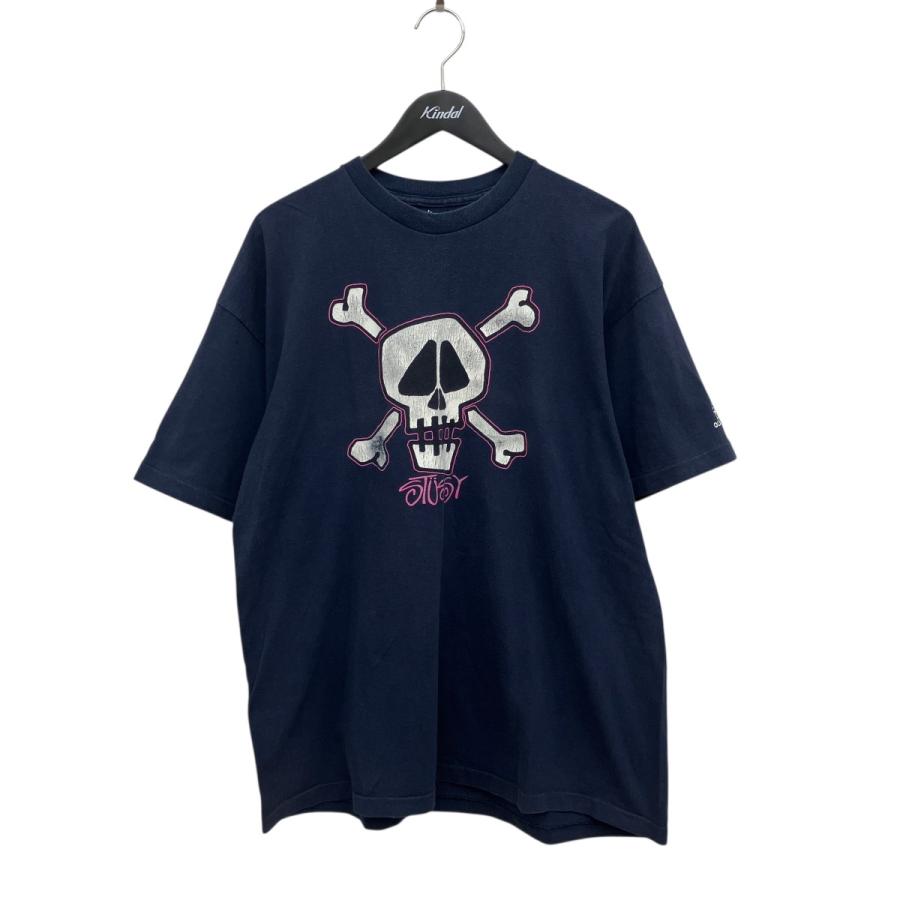 【希少】00s OLD STUSSY ロンT 紺タグ 骸骨 ベスパ 黒 L STUSSY（ステューシー） 紺タグ オールドスカル Tシャツ ネイビー
