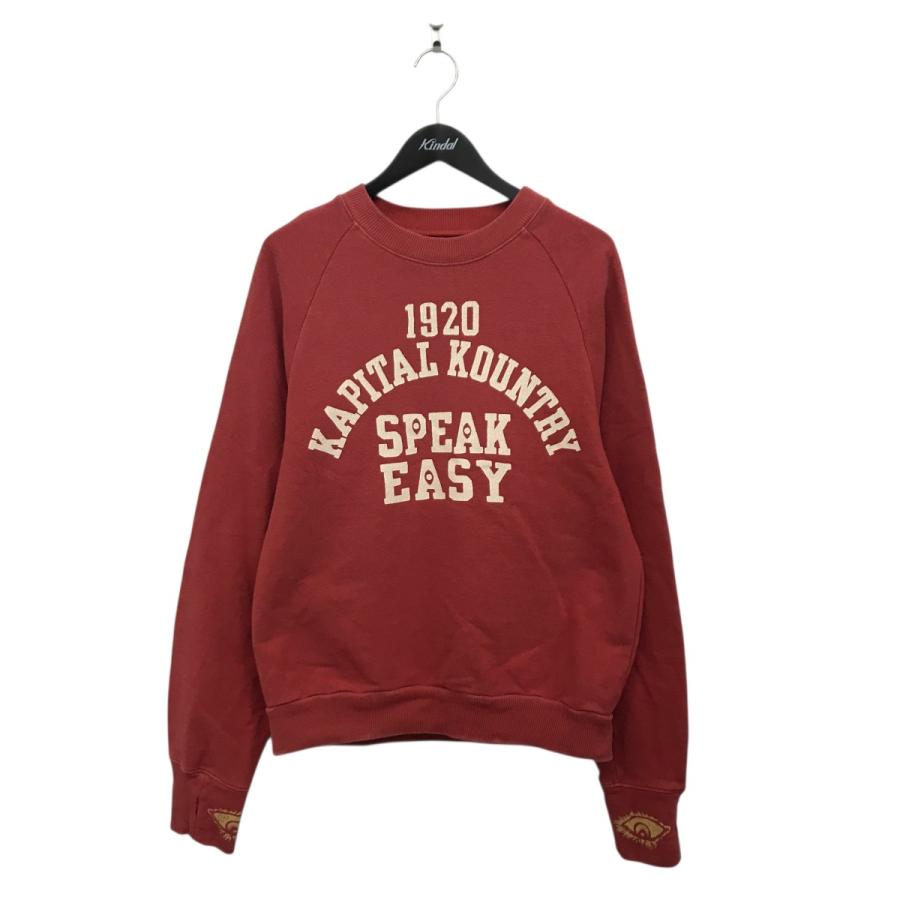 KAPITAL ラグランフード スウェット SPEAKEASY カレッジ pt KAPITAL (キャピタル) 裏毛 ラグランクルースウェット（SPEAKEASY