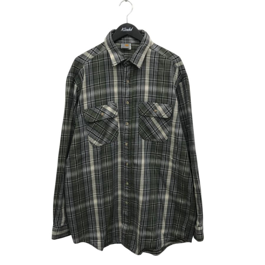 Carhartt（カーハート） チェックネルシャツ S61 カーキ×グレー サイズ