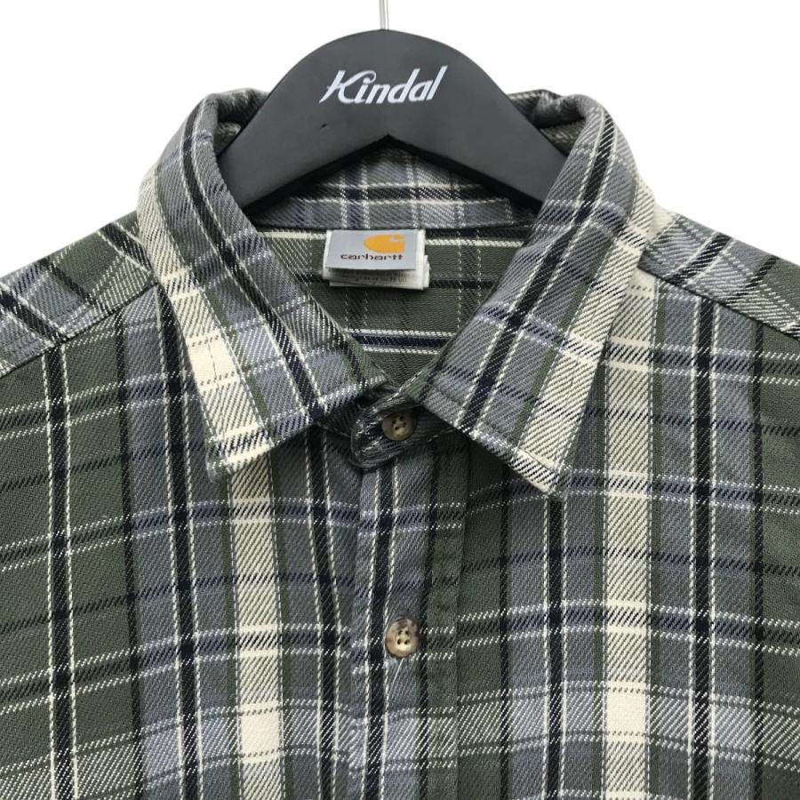 Carhartt（カーハート） チェックネルシャツ S61 カーキ×グレー サイズ