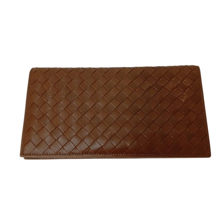 ボッテガヴェネタ イントレチャート ダークブラウン レザー 二つ折り ファスナー BOTTEGA VENETA（ボッテガ・ヴェネタ） イントレチャート 財布 272541