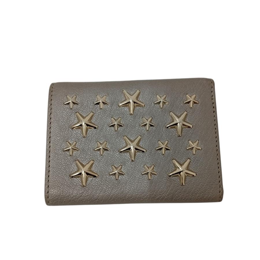 JIMMY CHOO（ジミーチュウ） スタッズ 3つ折り財布 グレージュ