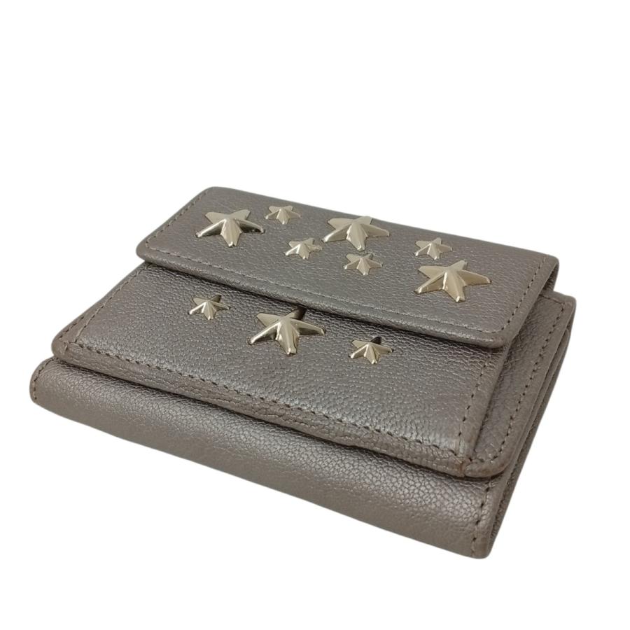 JIMMY CHOO（ジミーチュウ） スタッズ 3つ折り財布 グレージュ