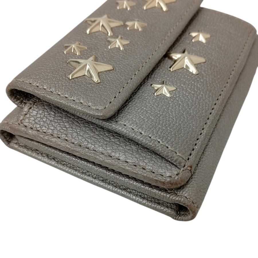 JIMMY CHOO（ジミーチュウ） スタッズ 3つ折り財布 グレージュ