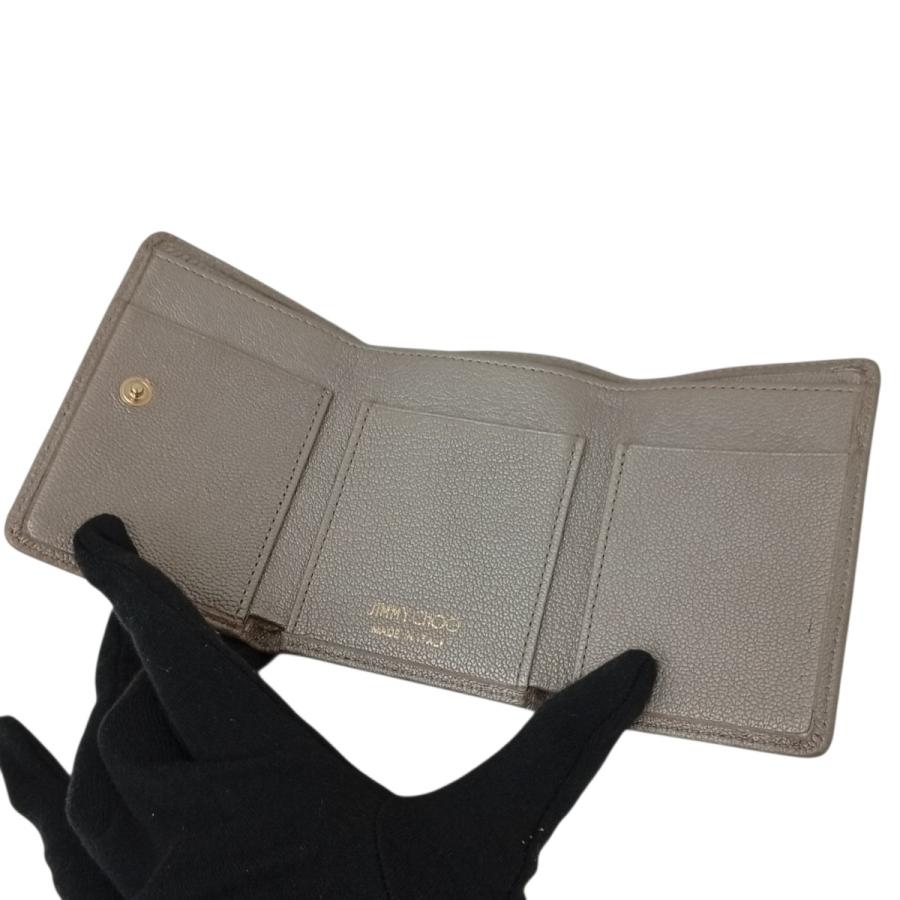 JIMMY CHOO（ジミーチュウ） スタッズ 3つ折り財布 グレージュ