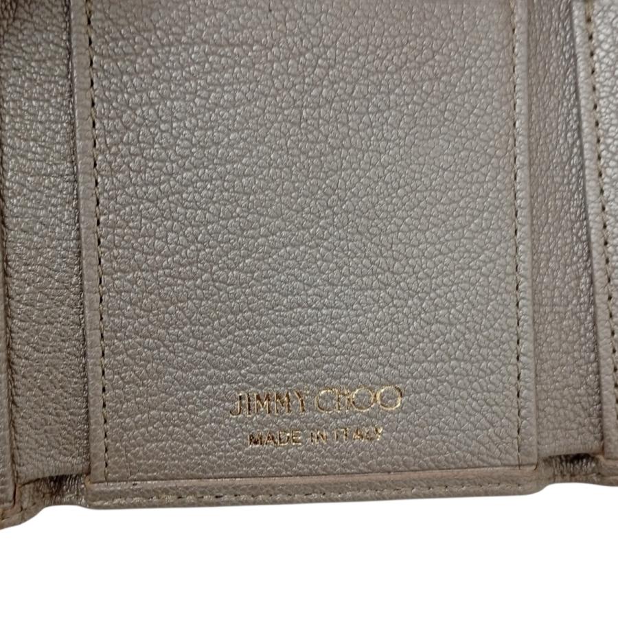 JIMMY CHOO（ジミーチュウ） スタッズ 3つ折り財布 グレージュ