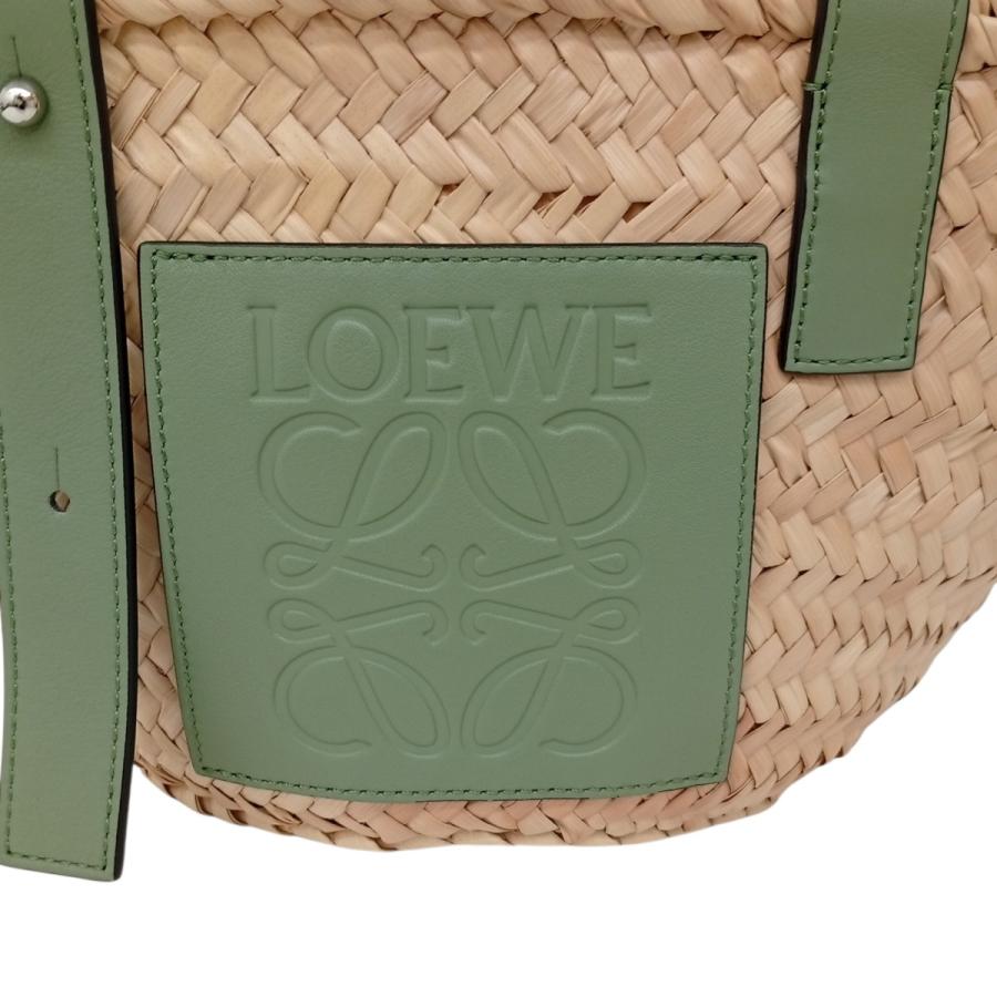 LOEWE かごバッグ グリーン/ライトグリーン 限定カラー レディースバッグ LOEWE（ロエベ） バスケットバッグ スモール カゴバッグ ベージュ