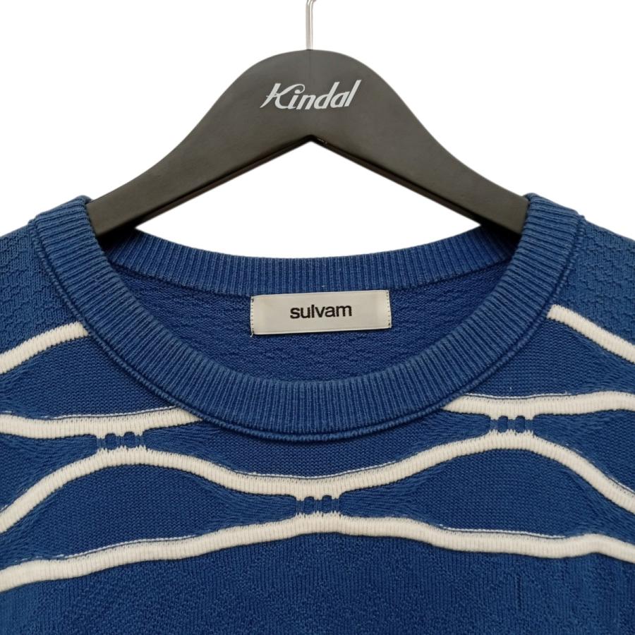 sulvam（サルバム） sulvam Bicolor knit セーター SP-K10-890 ブルー