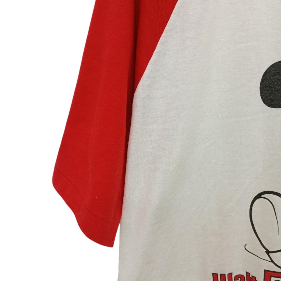 Disney（ディズニー） Disney 80s ミッキー ラグランTシャツ レッド