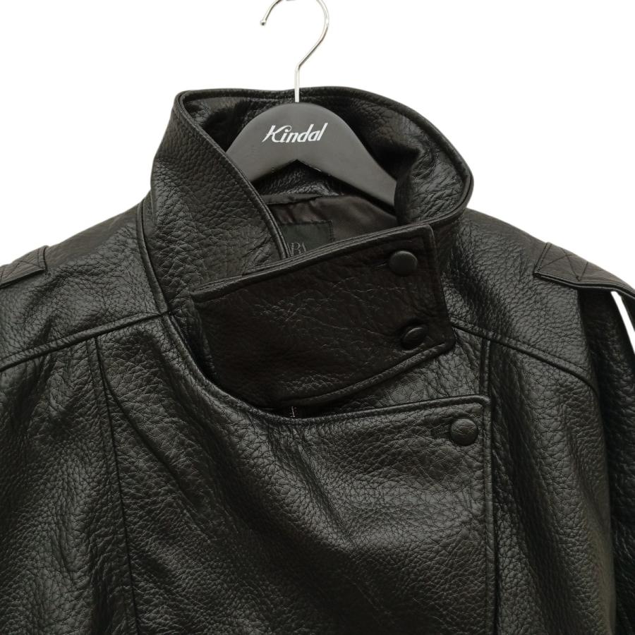 ZARA（ザラ） フェイクレザージャケット ブラック サイズ：34