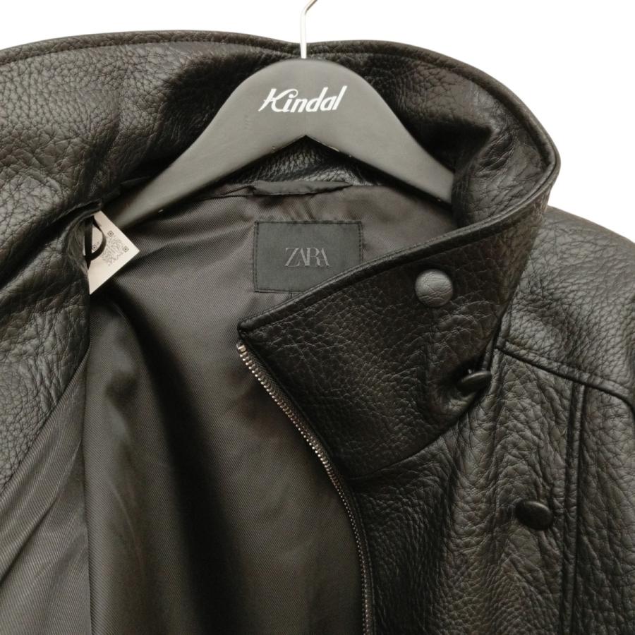 ZARA（ザラ） フェイクレザージャケット ブラック サイズ：34