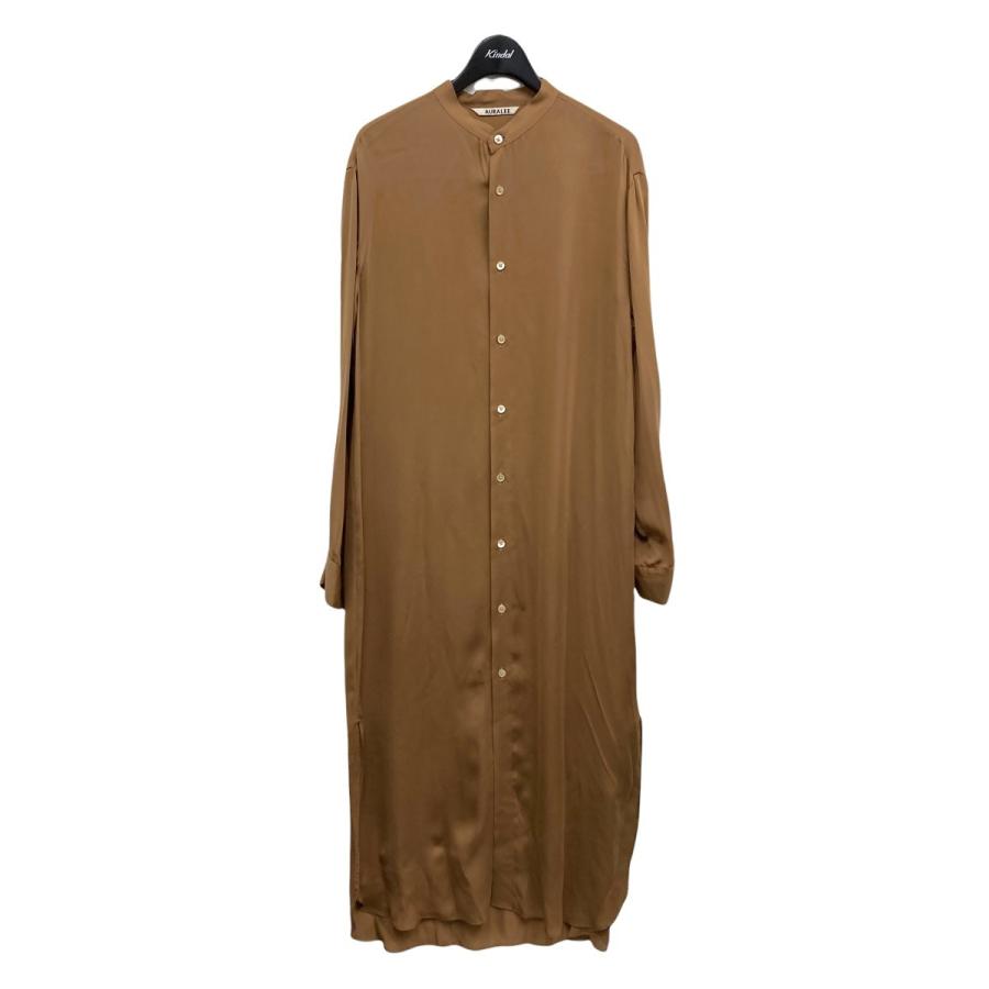 AURALEE 「SILK SATIN GEORGETTE ONE-PIECE」 ワンピース ブラウン 