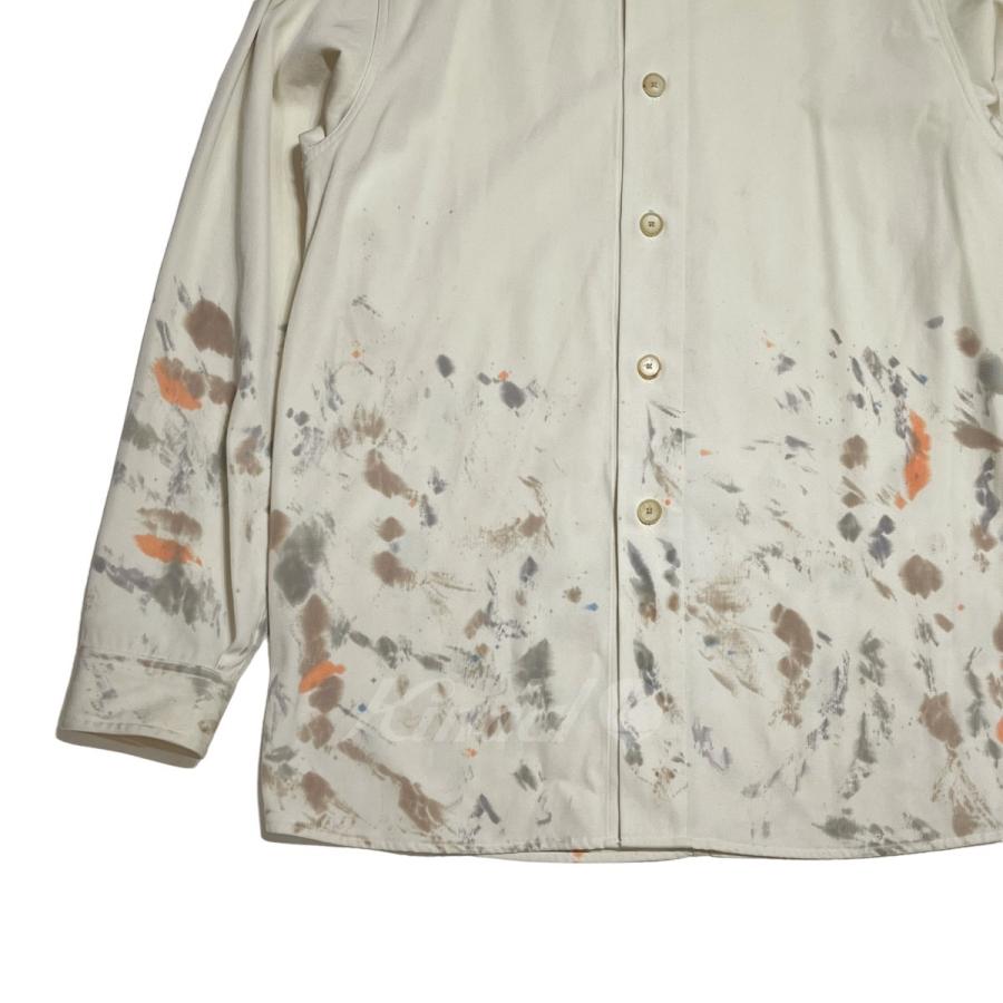 AURALEE Wool Max Gabardine Hand Painted Shirts シャツ アイボリー  