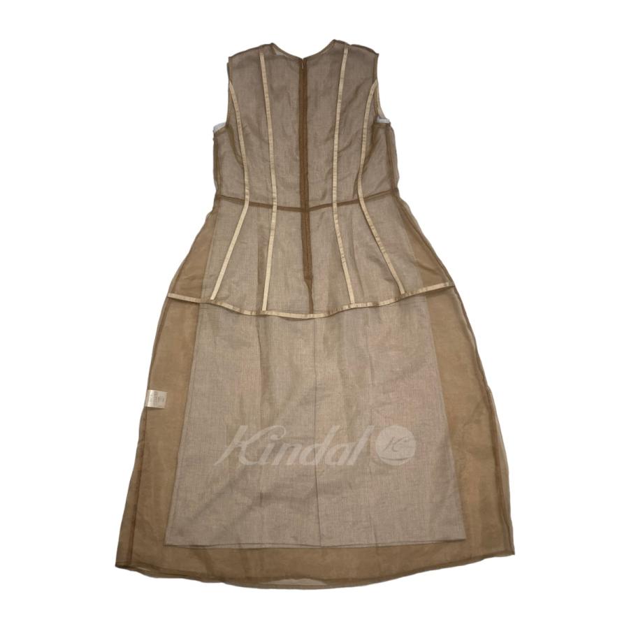 【値下げ】LE CIEL BLEU 21SS Sculpted Organza Overlay Dress ベージュ サイズ：36 (神戸元町店)｜kindal｜02