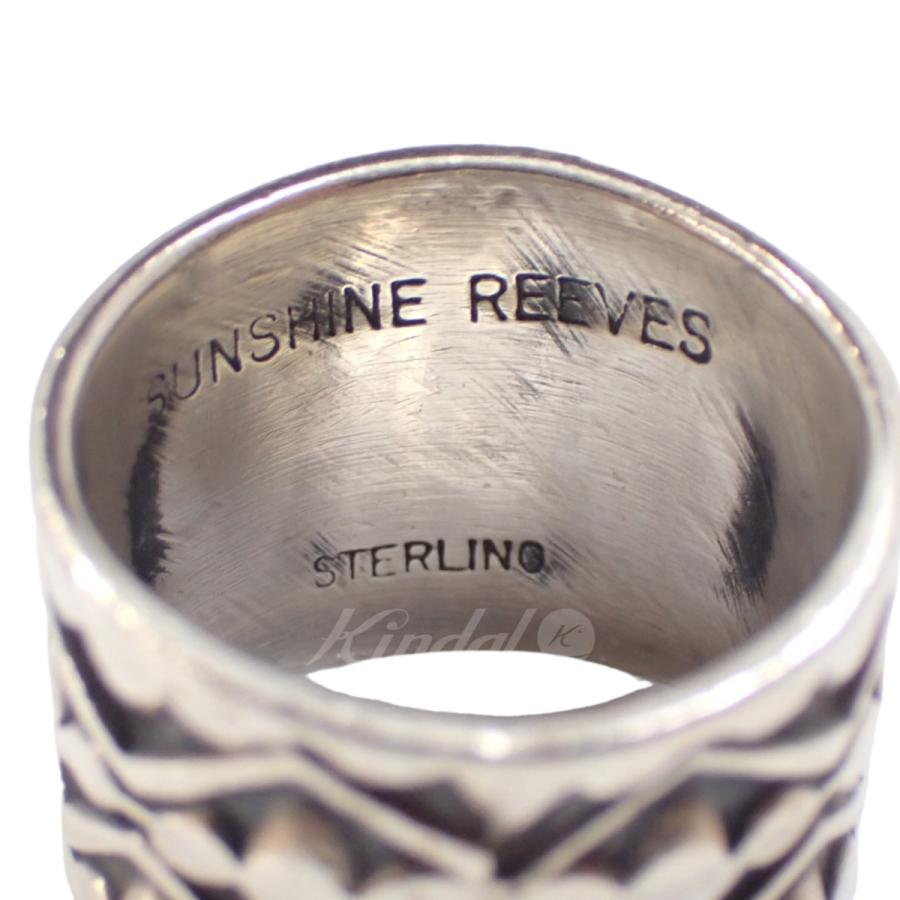 ナバホ族 サンシャインリーブス スタンプワーク ワイドリング シルバー925 サンシャインリーブス sunshine reeves SILVER925 ストア ナバホ族