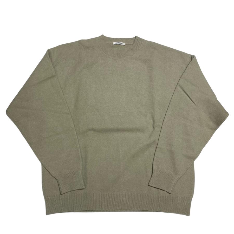 オーラリー AURALEE FELTED WOOL KNIT P／O ニット カーキ サイズ：3 