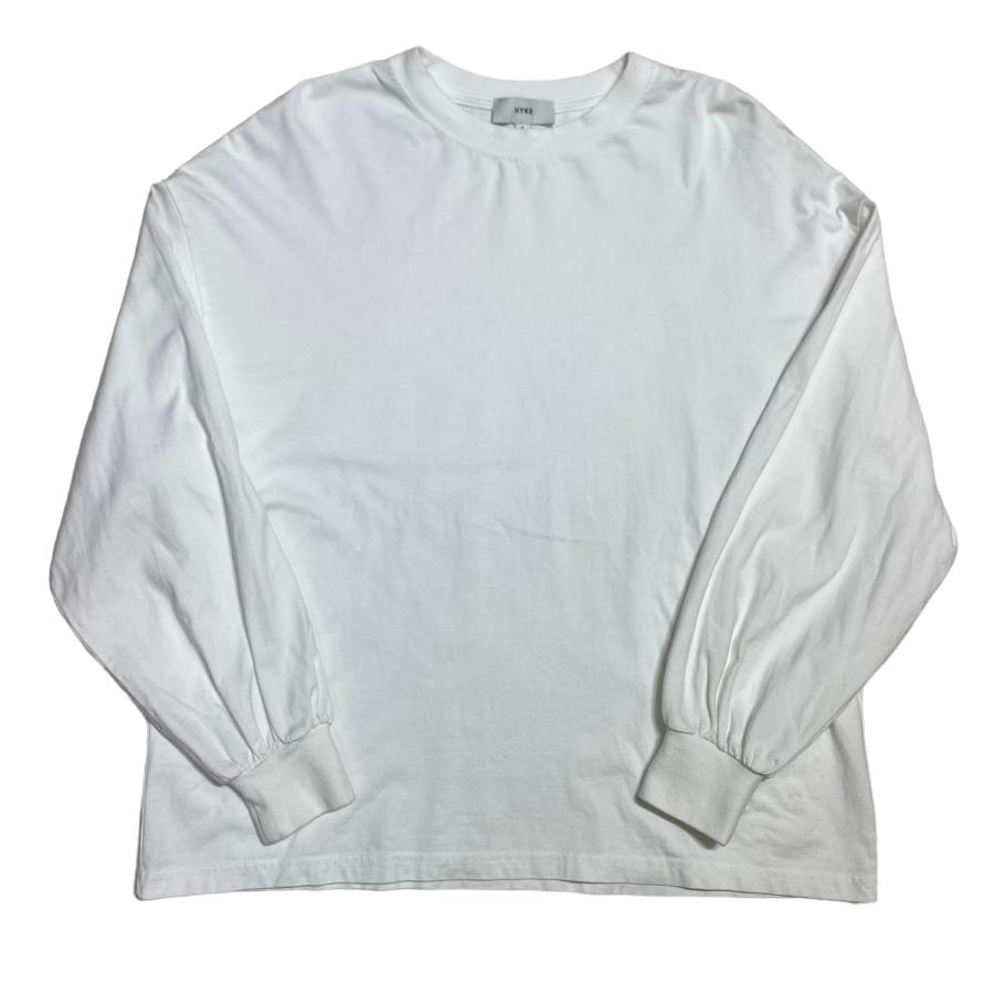 HYKE ハイク LONG-SLV TEE BIG FIT 長袖カットソー ホワイト サイズ：1 