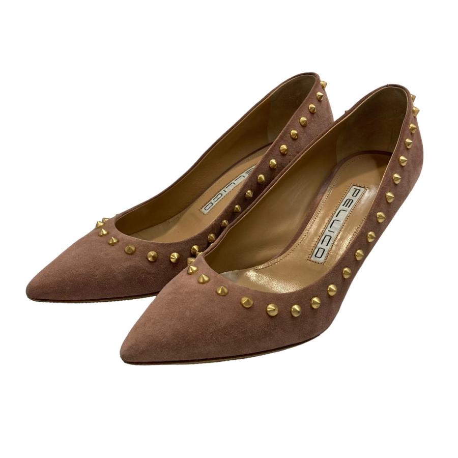 PELLICO ピンクベージュ スタッズ パンプス