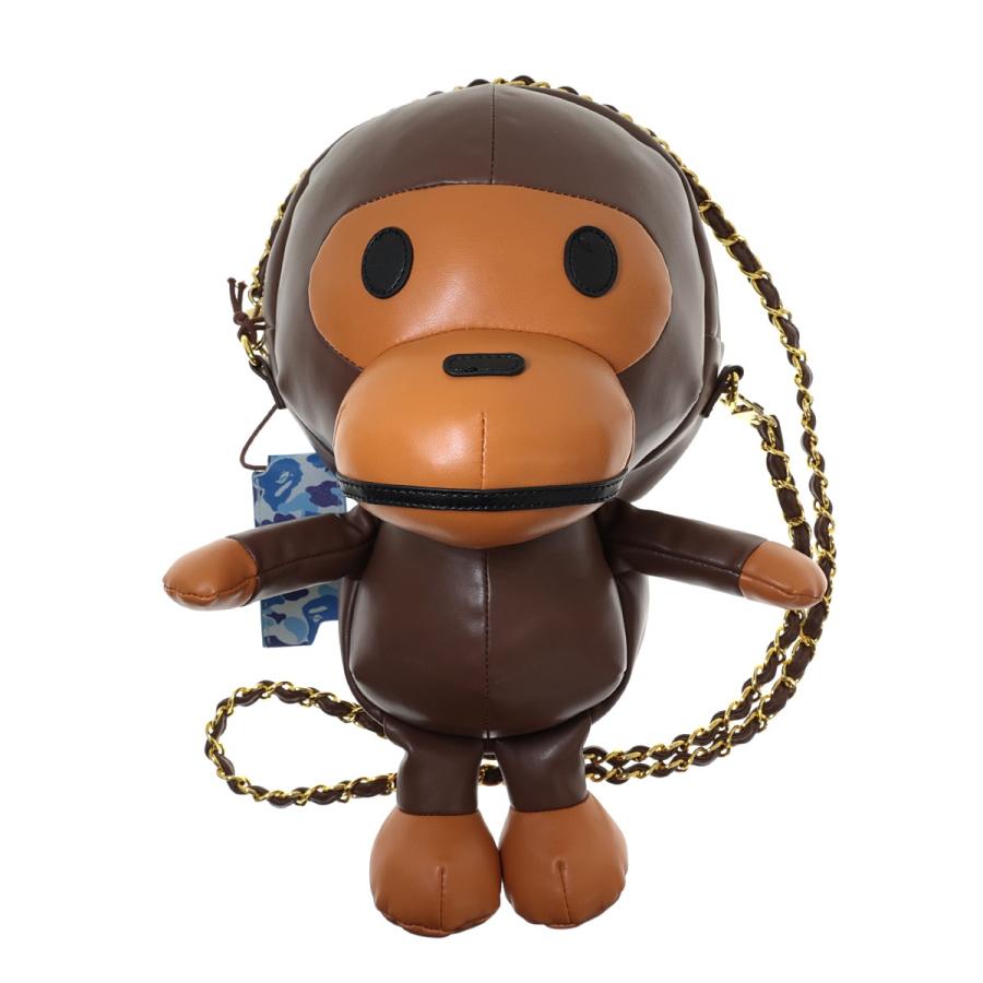 bape キャラクター型ショルダーバッグ ブラウン A BATHING APE 【値下げ】A BABY MILO SHOULDER BAG ショルダー