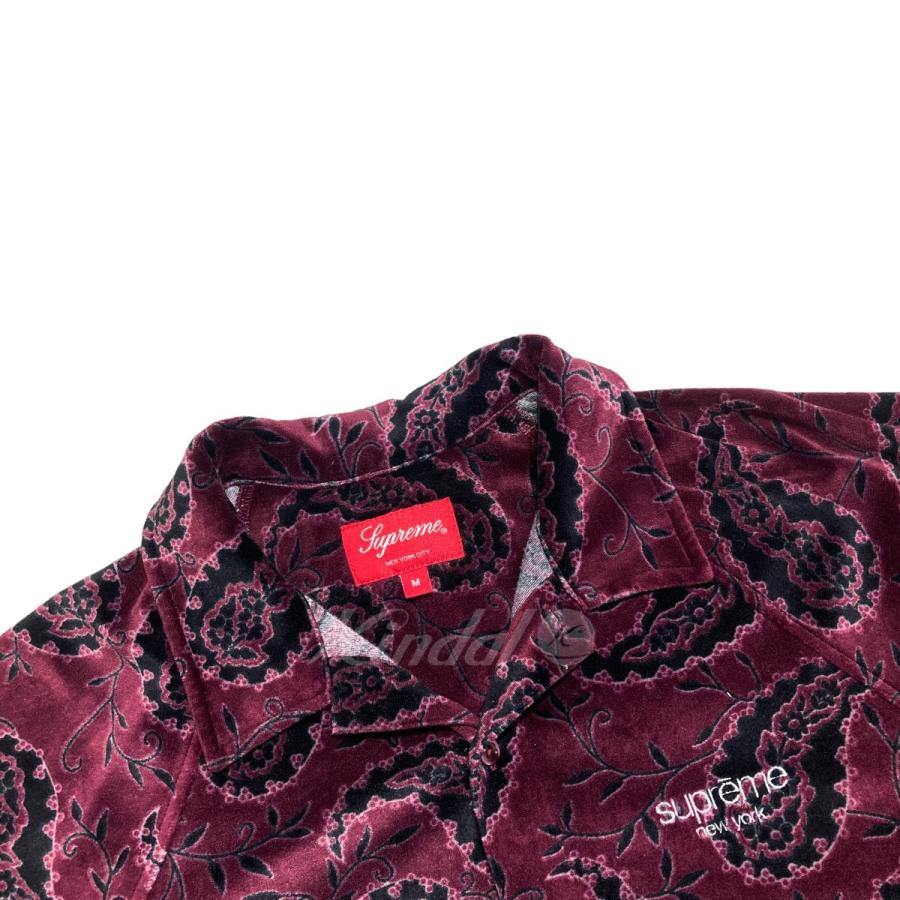 シュプリーム SUPREME 2019AW Verour S／S Shirt　ベロア半袖シャツ ボルドー サイズ：M｜kindal｜03