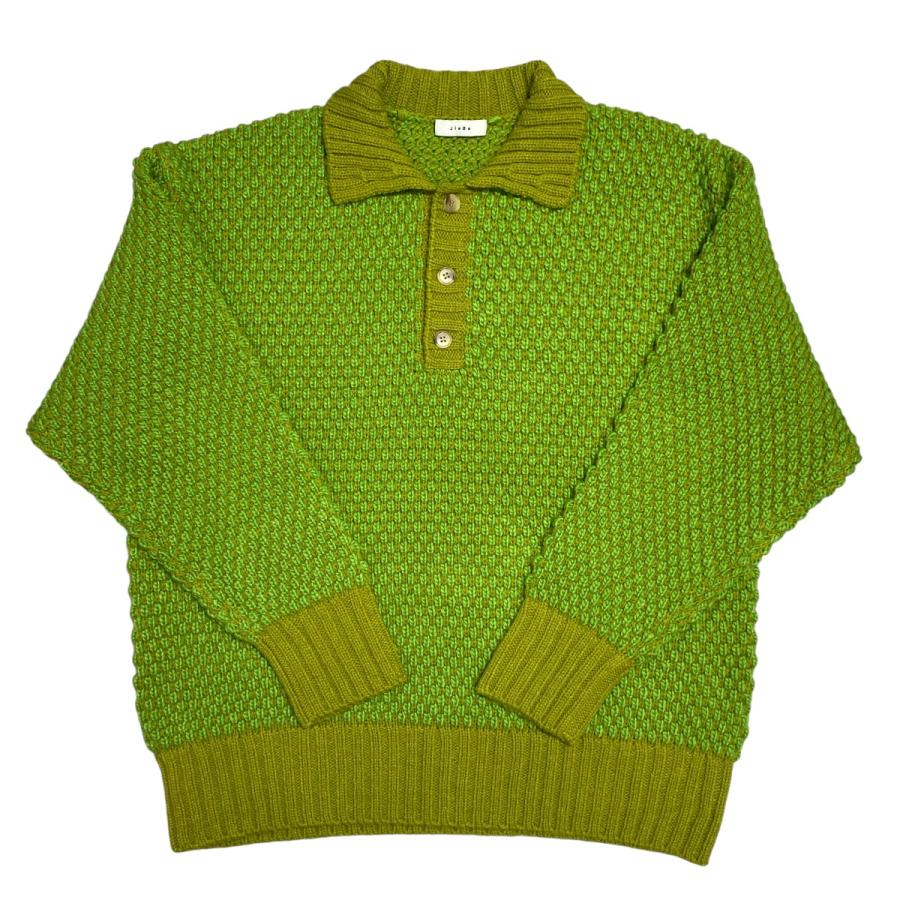 ジエダ Jieda POPCORN SKIPPER KNIT ニットポロシャツ Jie-23W-KN03 黄 