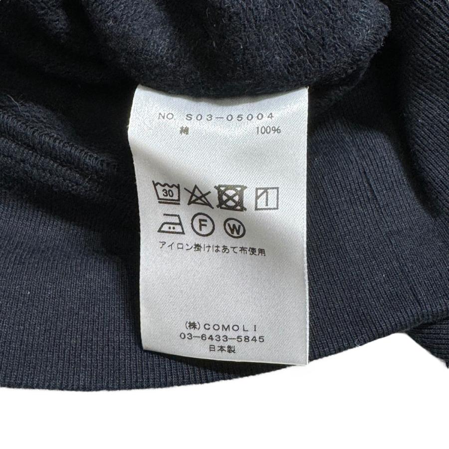 COMOLI 20AW インレイ起毛クルーネックスウェット　ネイビー　3 COMOLI 20AW インレイ起毛クルーネックスウェット ネイビー 3