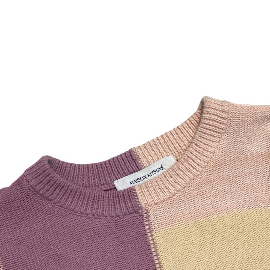 MAISON KITSUNE メゾンキツネ パッチワーク クロップド セーター MAISON KITSUNE メゾンキツネ パッチワーク クロップド セーター