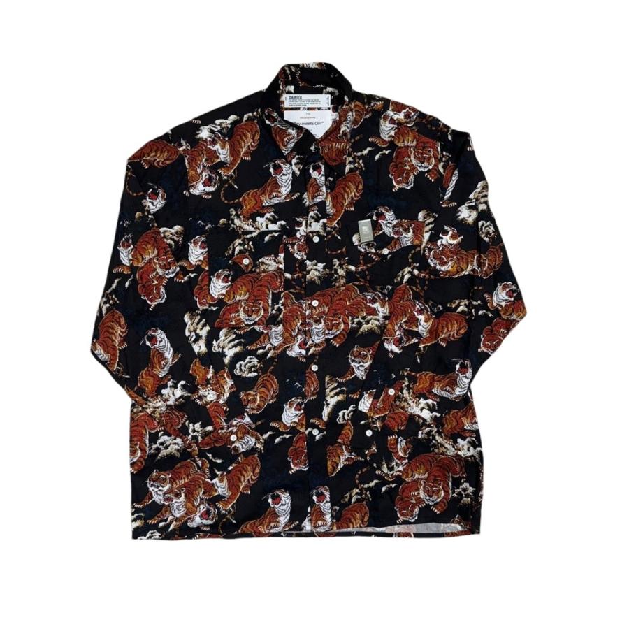DAIRIKU ダイリク Tiger L-S Shirt with Money Clip 総柄 長袖 DAIRIKU ダイリク Tiger L-S Shirt with Money Clip 総柄 長袖