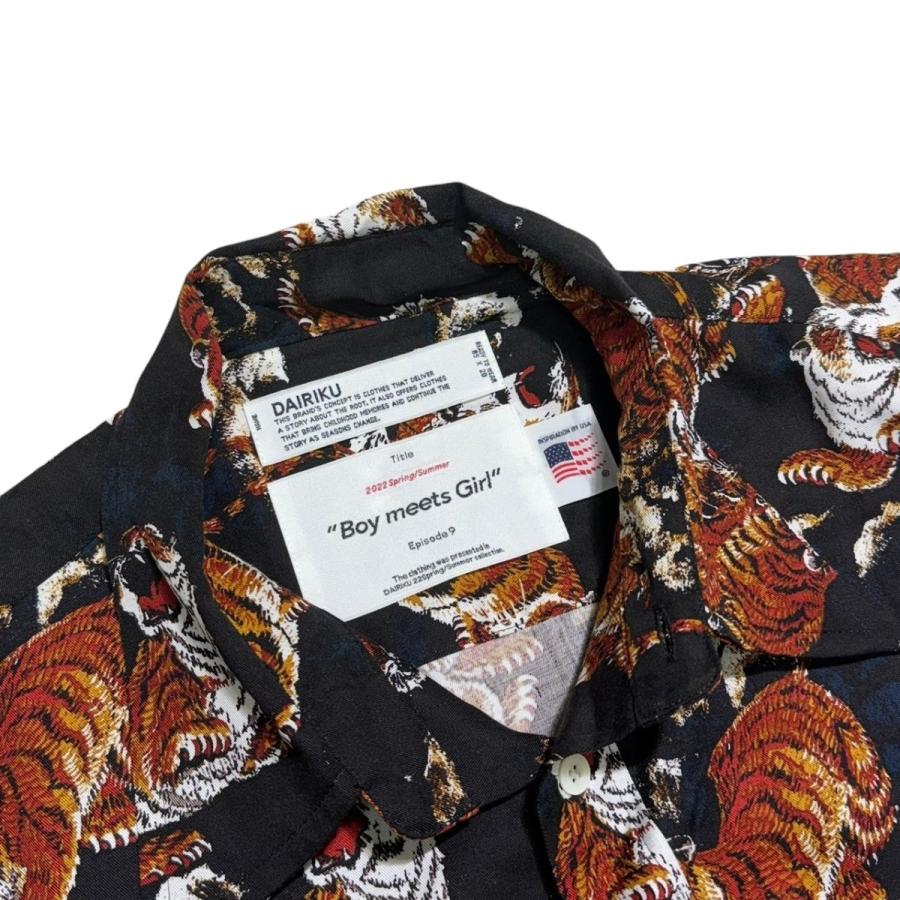 DAIRIKU ダイリク Tiger L-S Shirt with Money Clip 総柄 長袖 DAIRIKU ダイリク Tiger L-S Shirt with Money Clip 総柄 長袖