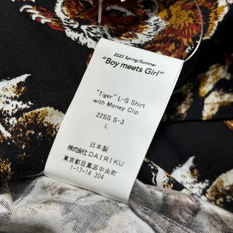 DAIRIKU ダイリク Tiger L-S Shirt with Money Clip 総柄 長袖 DAIRIKU ダイリク Tiger L-S Shirt with Money Clip 総柄 長袖
