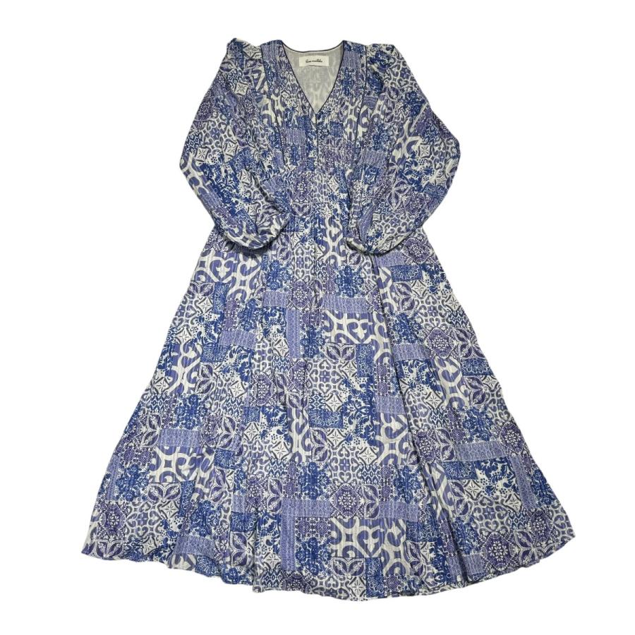 ワンピース Sara mallika Tile Pattern Shirring Dress Sara mallika Tile Pattern Shirring Dress