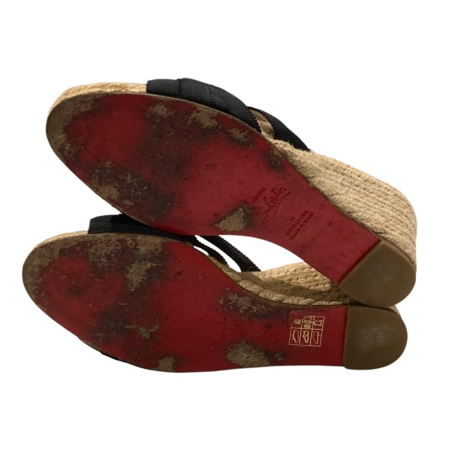 クリスチャンルブタン　黒リボンウエッジソールサンダル 楽天市場】【未使用品】【靴】Christian Louboutin クリスチャン