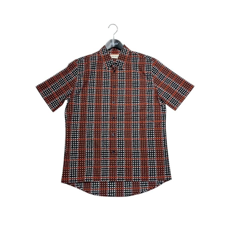MARNI マルニ 半袖シャツ CUMUN09A00TCO69 レッド サイズ：46 