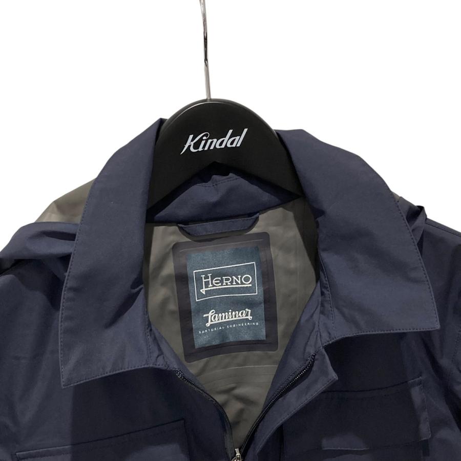 【HERNO】ヘルノ フーデッド ジャケット HERNO ヘルノ フーデッドジャケット ネイビー サイズ：44