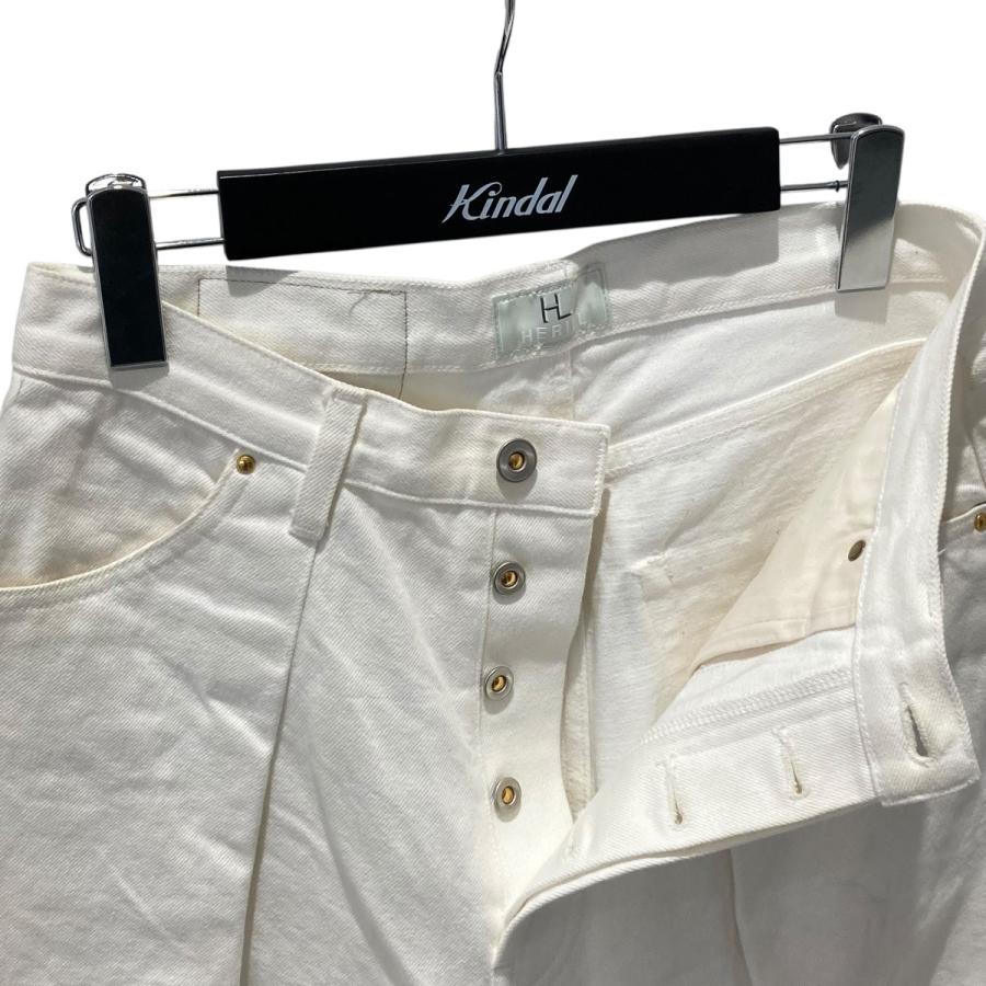 ヘリル HERILL タックデニムパンツ ホワイト ヘリル HERILL タックデニムパンツ ホワイト