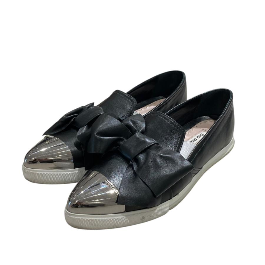 miu miu（ミュウミュウ） リボン スリッポン 5S471B ブラック サイズ