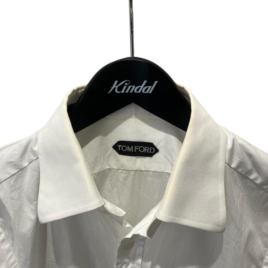 TOM FORD/トムフォード/ダブルカフスシャツ/size40/白 TOM FORD（トムフォード） セミワイドカラーダブルカフスシャツ 長袖