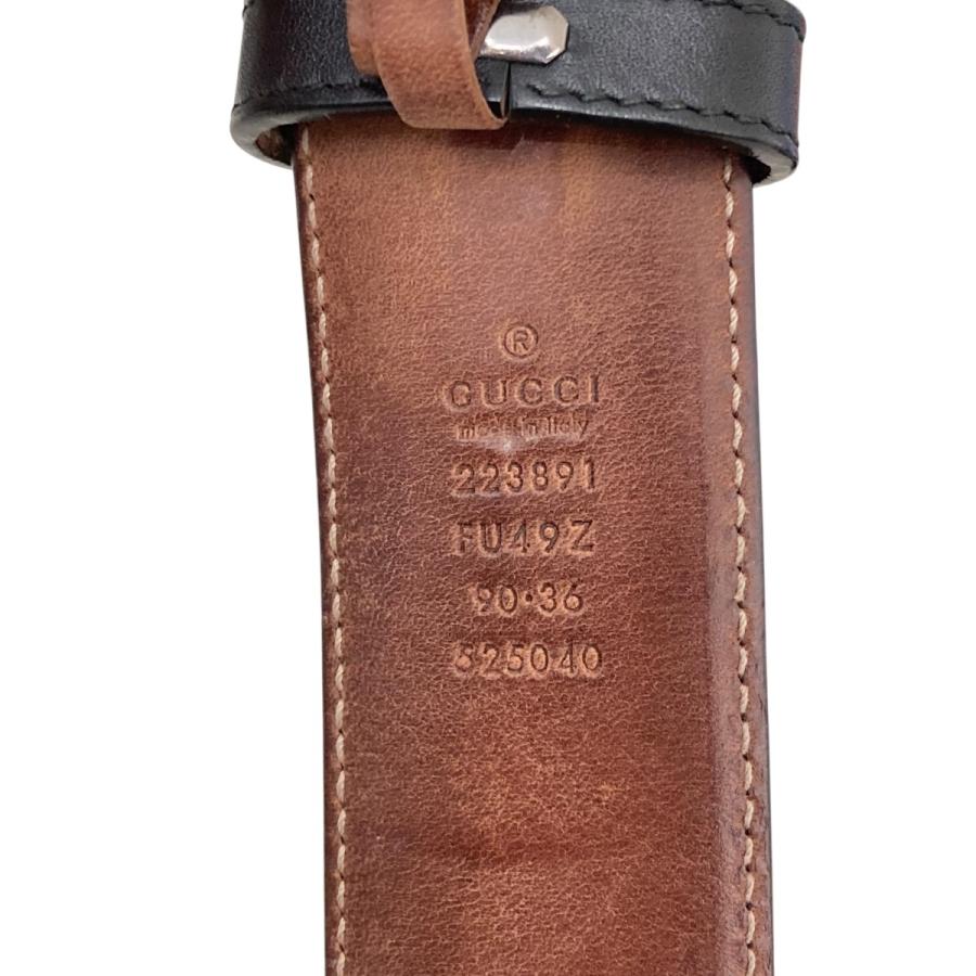 GUCCI グッチ インターロッキングG レザー GG柄 ベルト ブラック