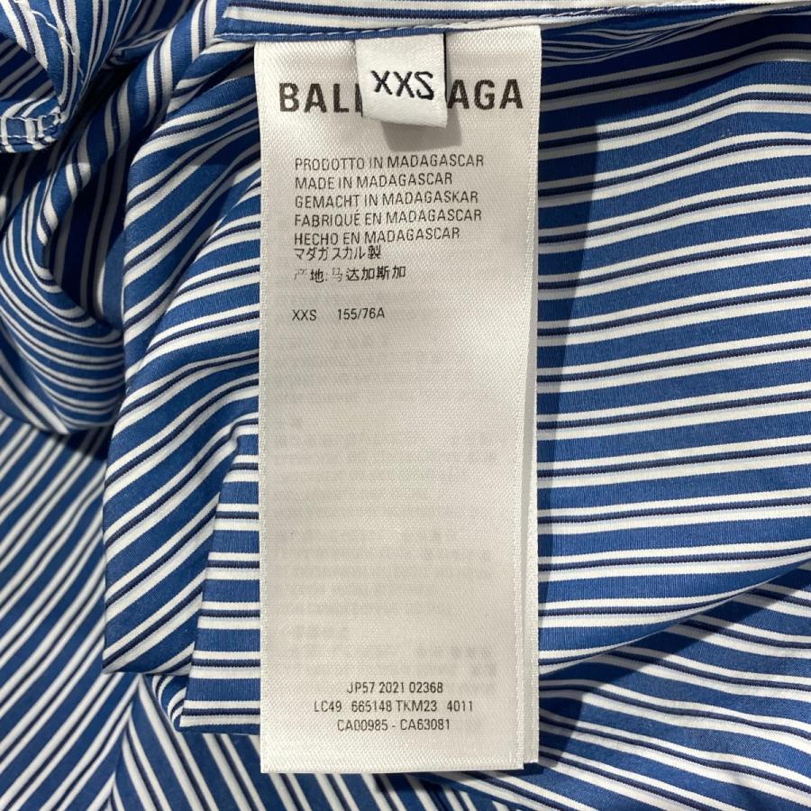 新品 バレンシアガ ストライプ柄ドッキングシャツ Balenciaga ストライプ シャツ | ブルー | FARFETCH JP